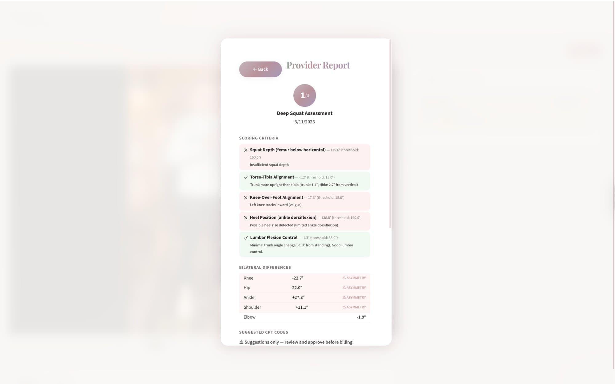Provider Report — Scoring Criteria